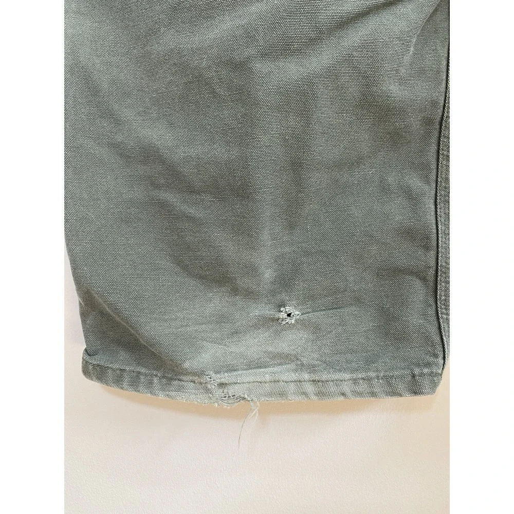 Carhartt B11 Dungaree Fit Carpenter Canvas‎ Pants Mens 44x32 Green Distressed